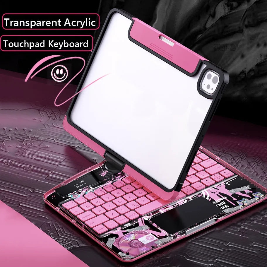 ClearBacklit iPad Keyboard Case - Slim Protective Cover with Backlit Keys